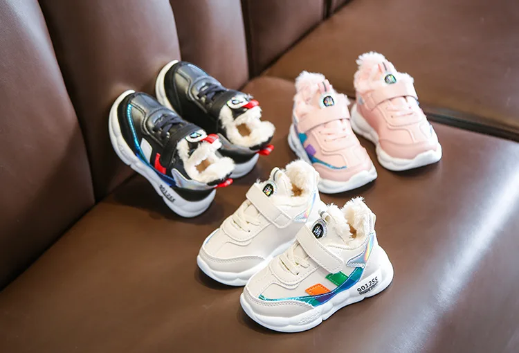 Fashion baby cotton shoes boys and girls casual sports shoes keep warm winter kids sneakers top quality 1 to 5 year old