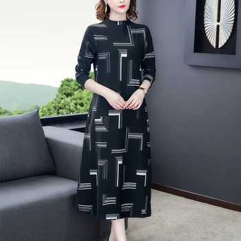 

XSZ-8621#Evening Dresses Long printing married Mother's wedding party dress Christmas middle age Dress wholesale women clothing