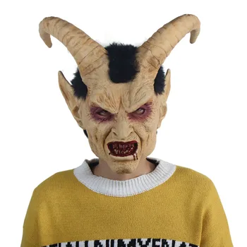 

Latex masks Lucifer Horn masque Halloween costume scary demon movie cosplay Horrible mask for adults party accessories