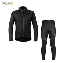 WOSAWE зимний термо велосипедный комплект куртка Светоотражающая велосипедная одежда флисовая ветрозащитная водоотталкивающая Джемперы для езды на горном велосипеде одежда