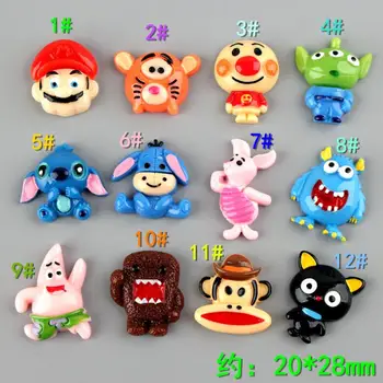 

10 pcs/lot Cartoon Resins Characters Flatback Resin Cabochon Kawaii Cabochons DIY Scrapbook Hair Bows Center