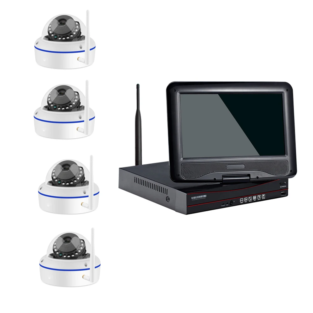 4 канальный HD 1080P Wi Fi NVR комплект с 10 1 &quotЖК экраном шт. МП комнатная Беспроводная IP