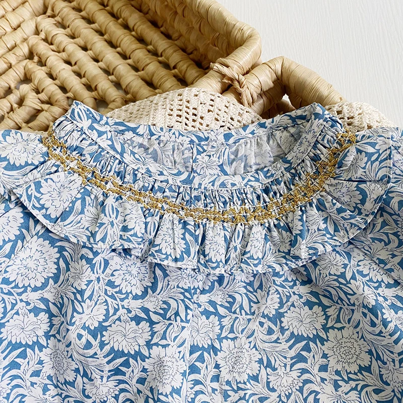 Sweet Kids Baby Girls Floral Shirt For Girls Shirt Autumn Baby Girl Long Sleeve Embroidery Kids Children's Clothes