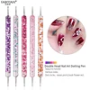 5Pcs Set UV Gel Painting Nail Art Dotting Pen Acrylic Handle Rhinestone Crystal 2 Way Brush Salon Decoration Manicure Tools Kit 5
