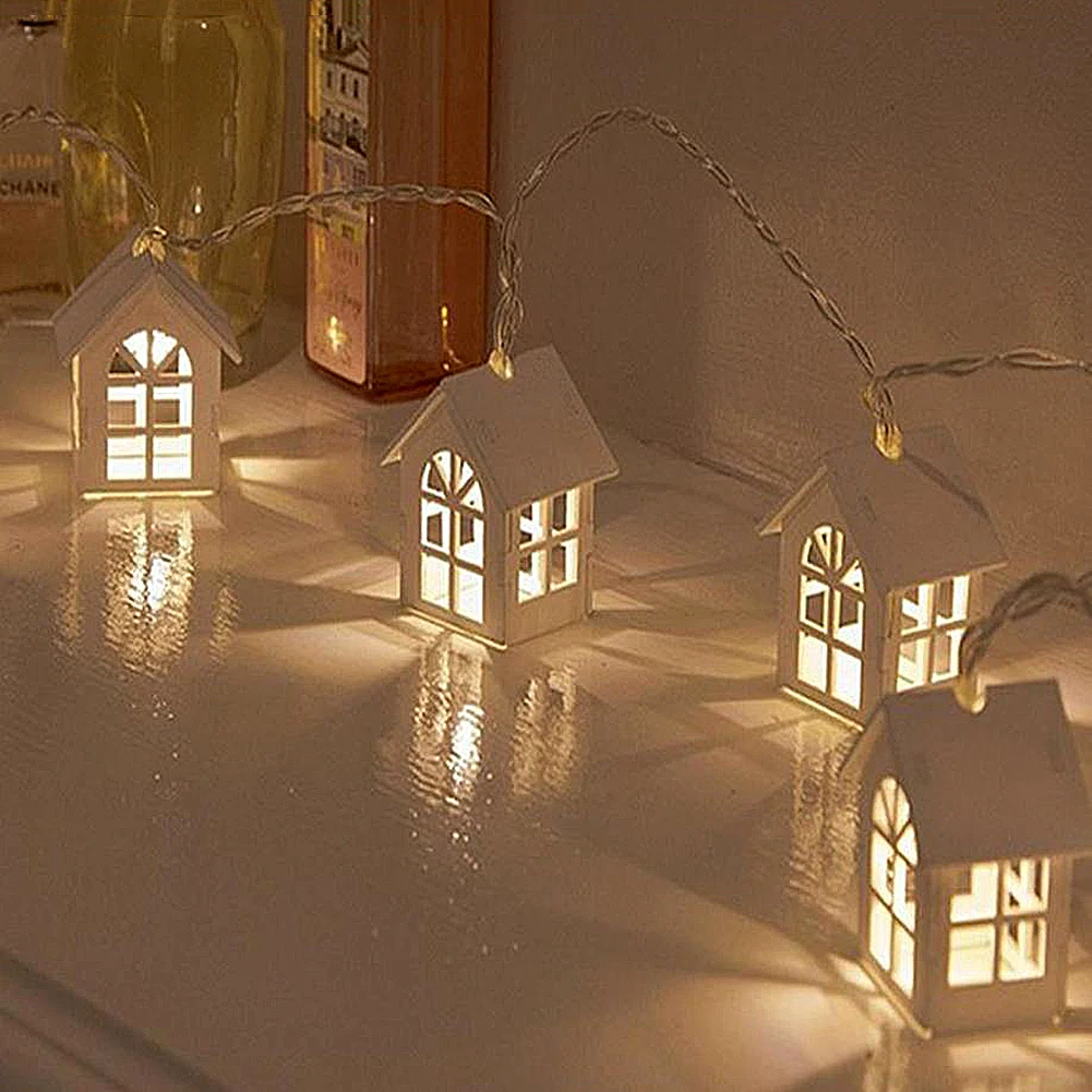 2M LED Garland Wood House beautiful String Light 10LEDs Room Decor String Lamp Wedding Party Holiday Fairy Lights Lamp
