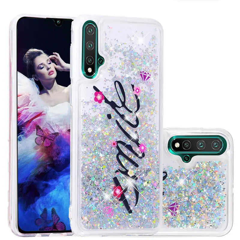 

Huawei Noav 5 Case Fashion Silicon Cover For Huawei Nova5 Nova 5 Pro Luxury Liquid Quicksand Clear Shockproof Phone Case Coque