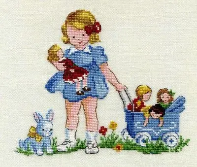 

G Counted Cross Stitch Kit LBP Magazine Girls'Dolls Needlework For Embroidery 14ct Cross Stitch