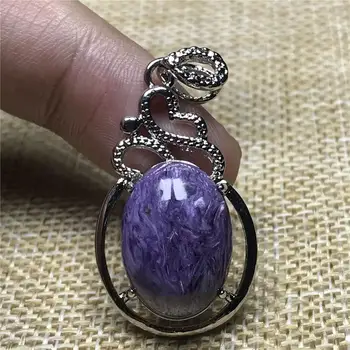 

Genuine Natural Purple Charoite Pendant For Woman Man Crystal 18x13mm Beads Egg Shape Necklace Gemstone Fashion Jewelry AAAAA