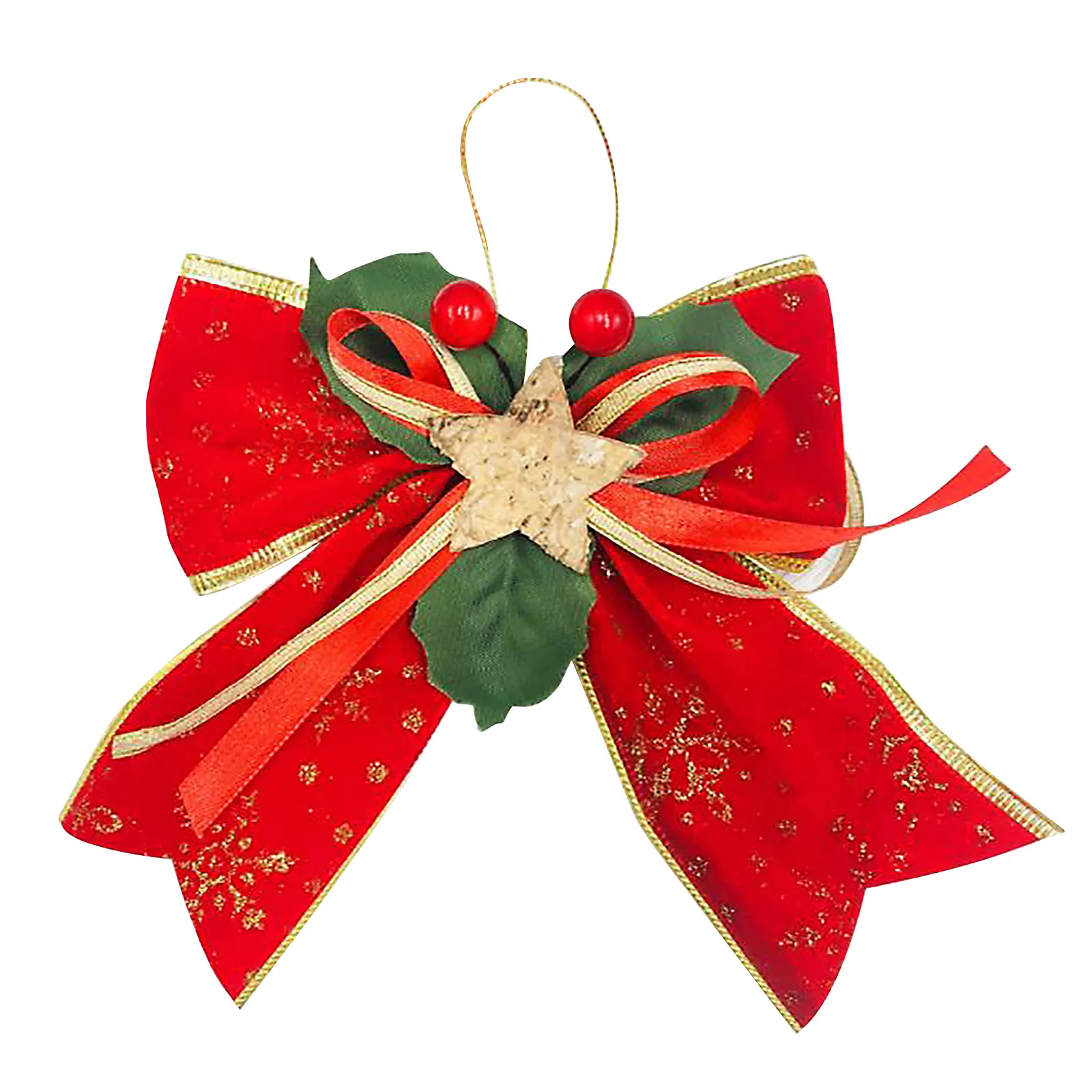 Christmas Bows Ornament Bowknot Wrapping Big Red Linen Plaid Ribbons Xmas Tree Pendant 15x16CM Party Home Decoration Craft Gift