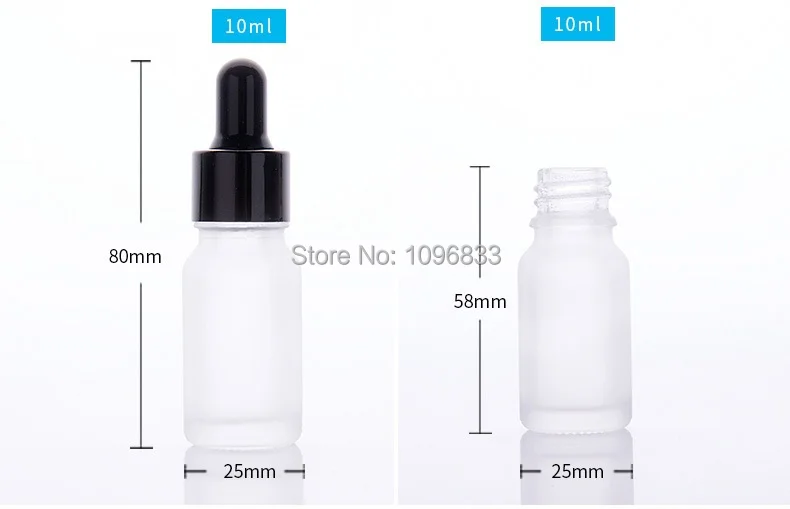 Conta-gotas de Óleo Essencial de Vidro Embalagens de Cosméticos Tampa de Prata Geada Frasco Frascos Garrafas Vazias Recipiente Ouro Preto 10ml 2 Cheap Garrafas reutilizáveis