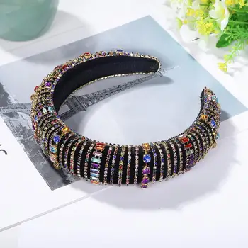 

Custom Crown Shining Rhinestones Hairband Handmade Color Crystal Headband Wedding party Hair Jewelry Accessories tiara de noiva