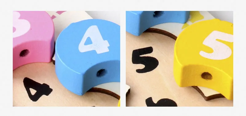 Деревянные Обучающие Детские игрушки красочные цифры нанизывание резьбы гусеница цифровой бисер Монтессори Обучающие Математические Игрушки