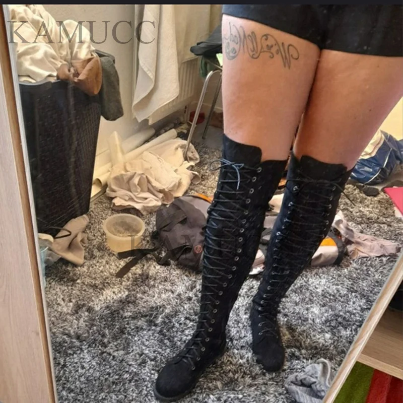 New Thigh High Boots Women Boots Winter Shoes Over The Knee Suede Women Shoes Female Winter Plus Size
