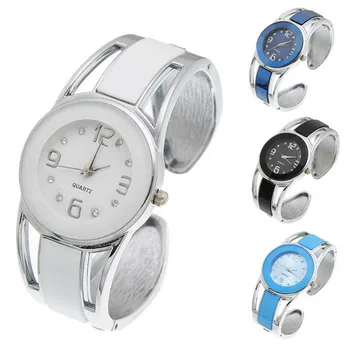 

New Brand Fashion Womens Alloy Band Quartz Analog Round Bracelet Bangle Watch Gift Female Ladies Wrist Watches