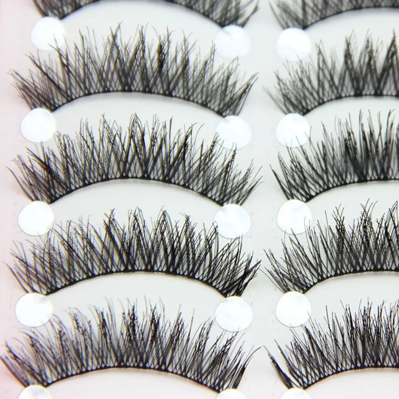 

10 Pairs Eye False Thick Beauty Eyelashes Extension Pairs Makeup Long Useful Lashes Cross