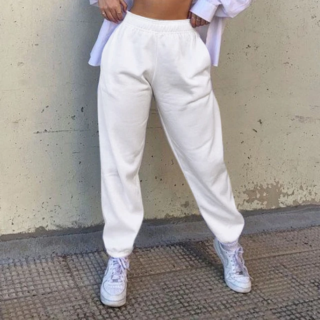 2020 Autumn Winter Fleece Joggers Sweatpants Women High Waist