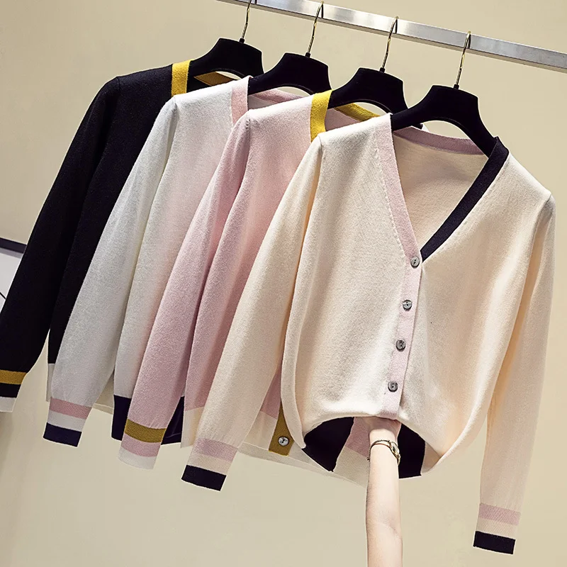 

Put on Women's Sweater Neck Contrast Color Patchwork Women's Sweater 2019