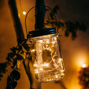 

2M 20 LED String Light Solar Powered For Mason Jar Lid Insert Color Changing Garden Waterproof Christmas Decorations Garland