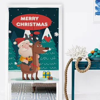 

Cartoon Christmas Kitchen Curtain Bedroom Partition Door Curtain Feng Shui Curtain Half Curtain