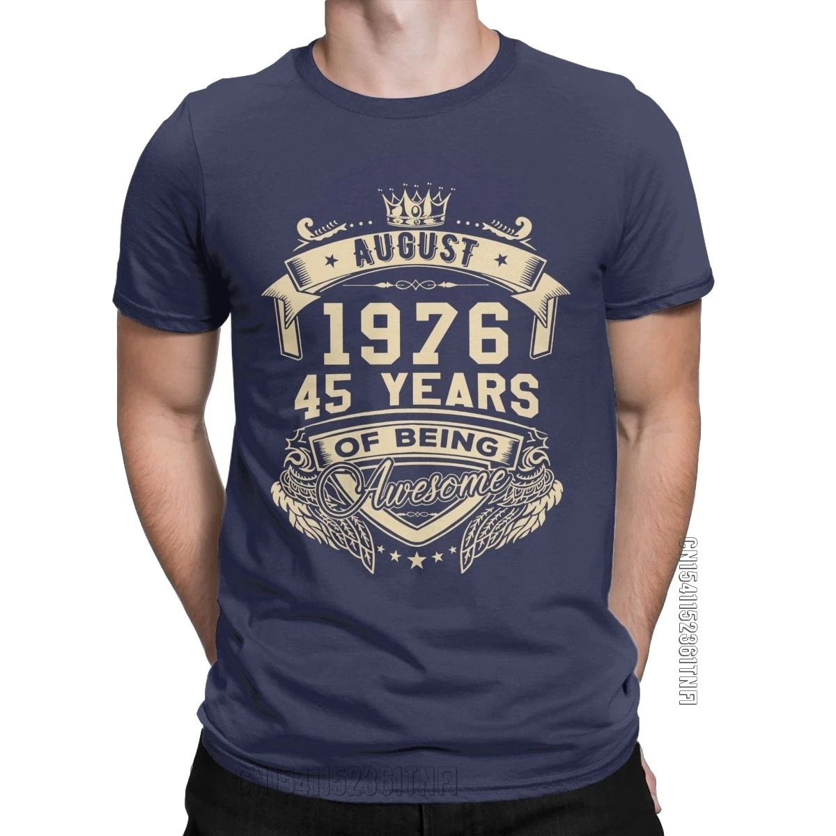 

Мужские футболки для новорожденных в августе 1976 года, потрясающие модные футболки из 100% хлопка, классические футболки, топы с круглым вырезом