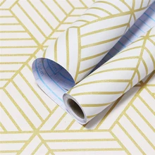 Peel And Stick Wallpapers Gold Stripes Wallpaper Luxury Paper Removable Self Adhesive Vinyl Film Decor Shelf Drawer Liner Deco