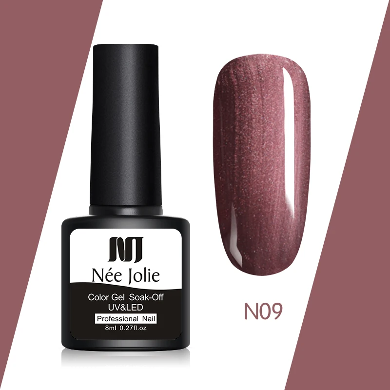 N09 Набор гель-лаков NEE JOLIE UV Vernis полуперманентный праймер верхнее покрытие 8 мл Гель-лак для ногтей маникюр Гель-лаки для ногтей - Цвет: N09