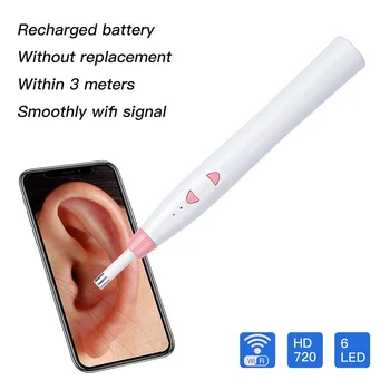 

5.5mM WIFI Otoscope ear picker endoscope camera Professional Otoscopio Diagnostic Kit wireless ear cleaning ear Clearner ear