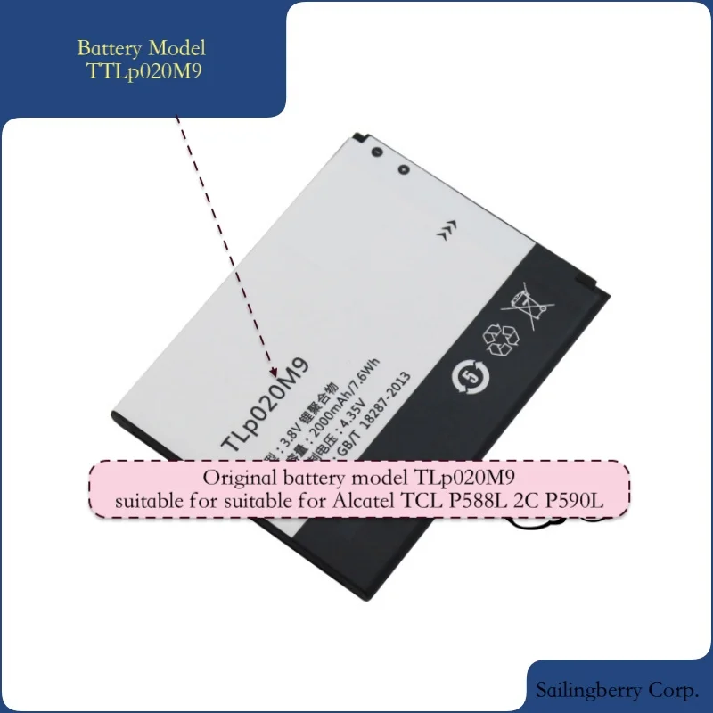 Аккумулятор подходит для Alcatel-mobile TCL P588L 2C P590L с аккумулятором модель TLp020M9