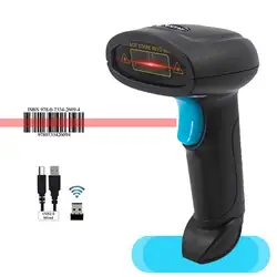 Scanner de codes barres Laser 1D portatif, lecteur de codes barres sans fil, connexion rapide et longue longueur, 2.4G, vente d'usine 