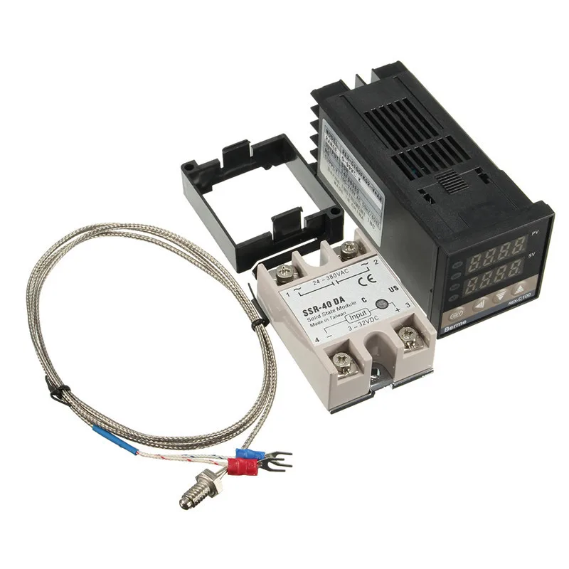 Высококачественный цифровой регулятор температуры 220V PID+ Макс. 40A SSR+ K термопара PID контроллер Набор