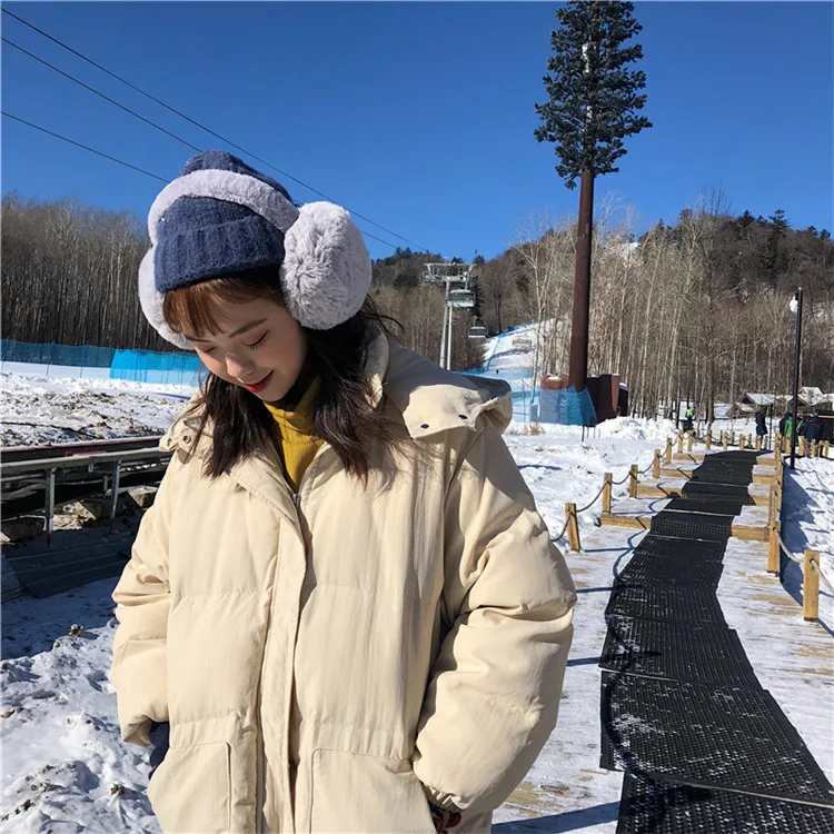 6133# Новое Стильное плотное зимнее пальто для фотосессии, однотонное теплое короткое пальто с капюшоном для студентов, шикарное хлопковое пальто для женщин