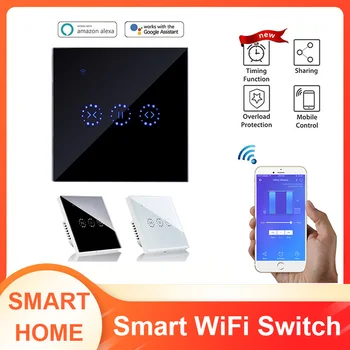 melhor Casa Inteligente Toque Cortina Motorizada Elétrica Blind Roller Interruptor Do Obturador Ewelink Controle Funciona Com Amazon Alexa E Google Casa