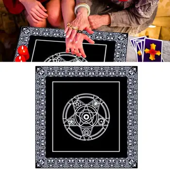 

49*49cm Tarot Tablecloth Black Non-woven Pure Natural Divination Tablecloth For Tarot Divination And Daily Household Use