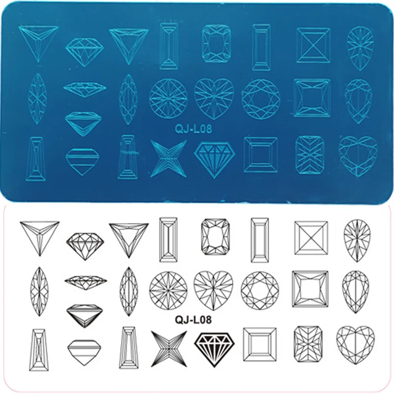 

Nail Art Stamping plates equipment , Stainless Steel Image Nail Stamping Plates/ lover heart Nail Stamp Template Tools QJL07-12