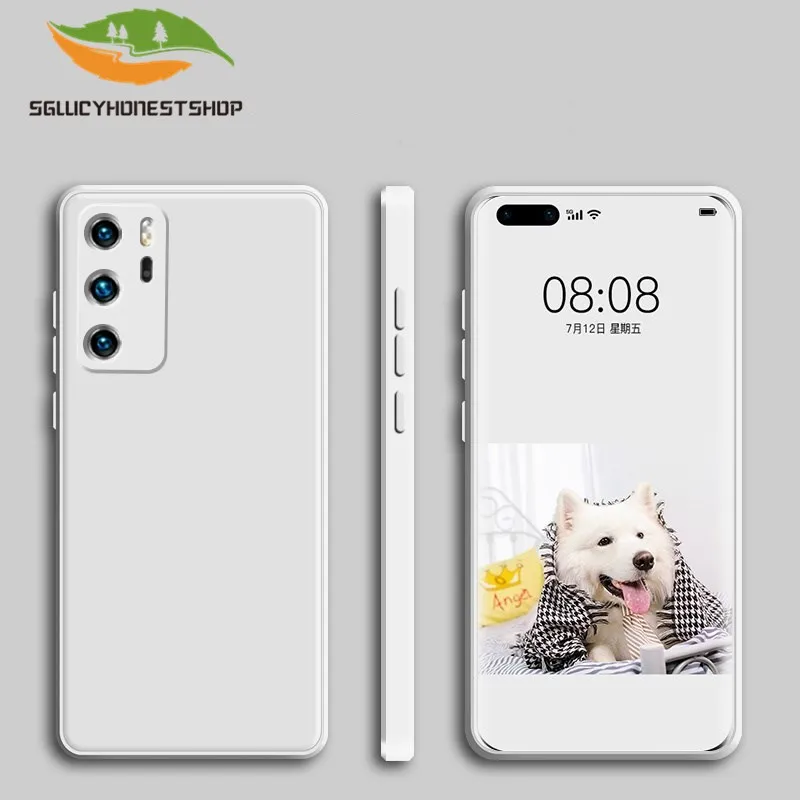 Жидкий силиконовый чехол для Huawei P40 P30 P20 Pro с полной защитой камеры Mate 40 30 20 Honor 30S |