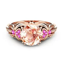 Кольца для женщин, мужское кольцо, розовое золото, желтый циркон, порошок, персонализированное кольцо, Властелин колец, обручальное кольцо, юбилей, B2415
