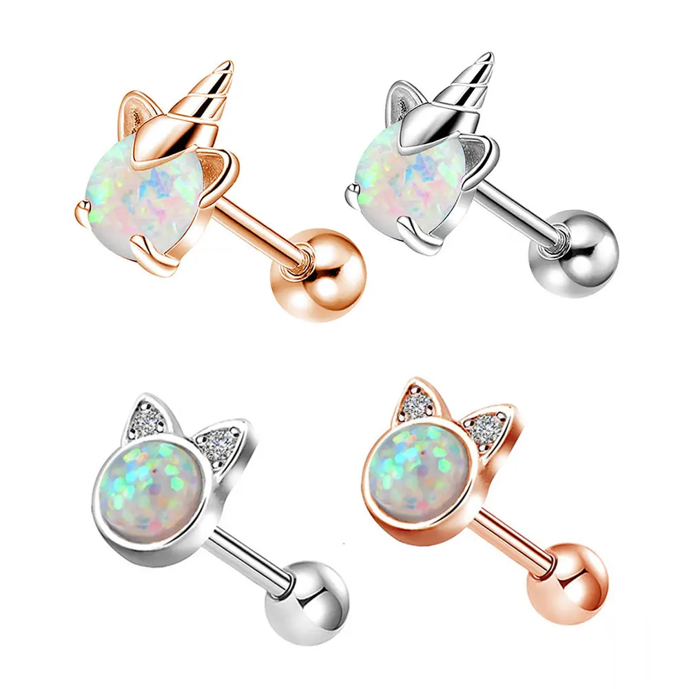 Conch Piercing Jewelry Opal Cute Helix Piercing Jewelry Cat Body