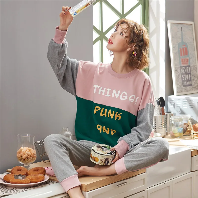 

6671 # Autumn Pajamas WOMEN'S Suit Tracksuit Knitted 6535m-xxl