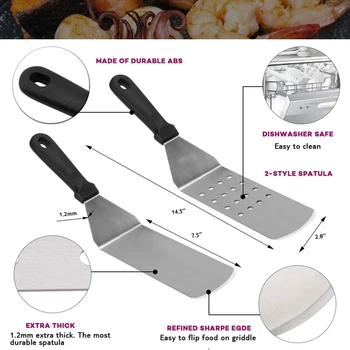 

11PC Griddle Accessories Kit Professional BBQ Cooking Kit Hibachi Grill Accessories Dishwasher Safe Spatulas,Egg