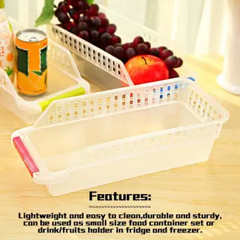 

Hot 1pcs freezer Refrigerator Organizer Trays Bins Pantry Cabinet Storage Box Fridge Fruits Vegetables Containers Storage Baske