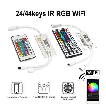 

24Keys RGB Wifi Controller 24V 28V RGB RGBW LED Music Controller Wireless WiFi LED Controller For RGB RGBW LED Strip Andriod/iOS