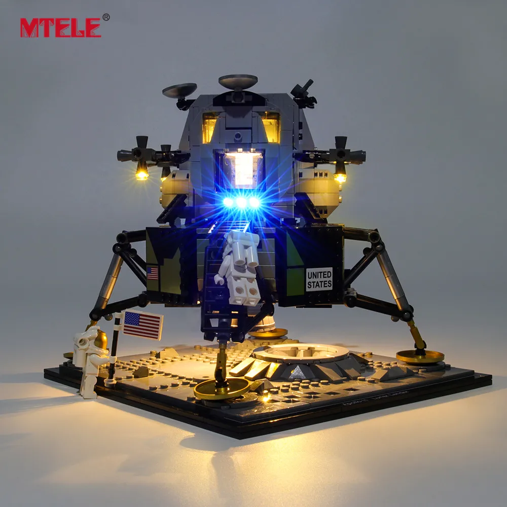 MTELE бренд светодиодный светильник Up Kit для создателя Apollo 11 Lunar Lander светильник ing комплект совместим с 10266