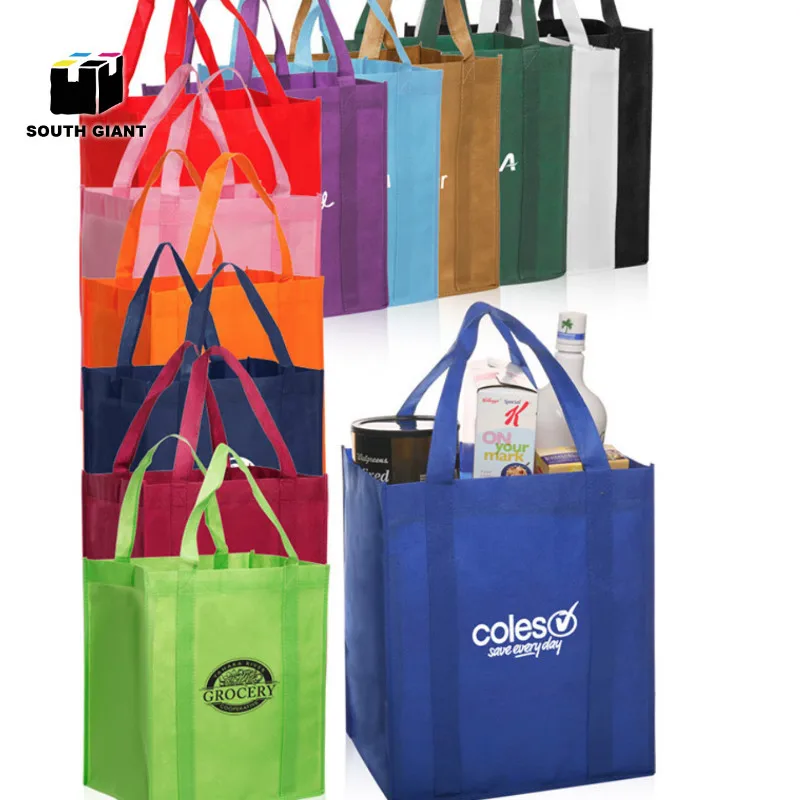 100 шт Индивидуальный собственный логотип печать Нетканая ткань для женщин Экологичная Складная Ткань для продуктов многоразовая сумка для покупок