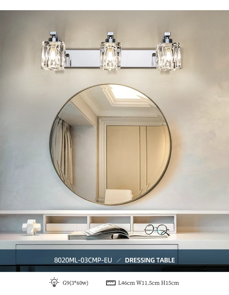 Bathroom Wall Sconce, 3 lights