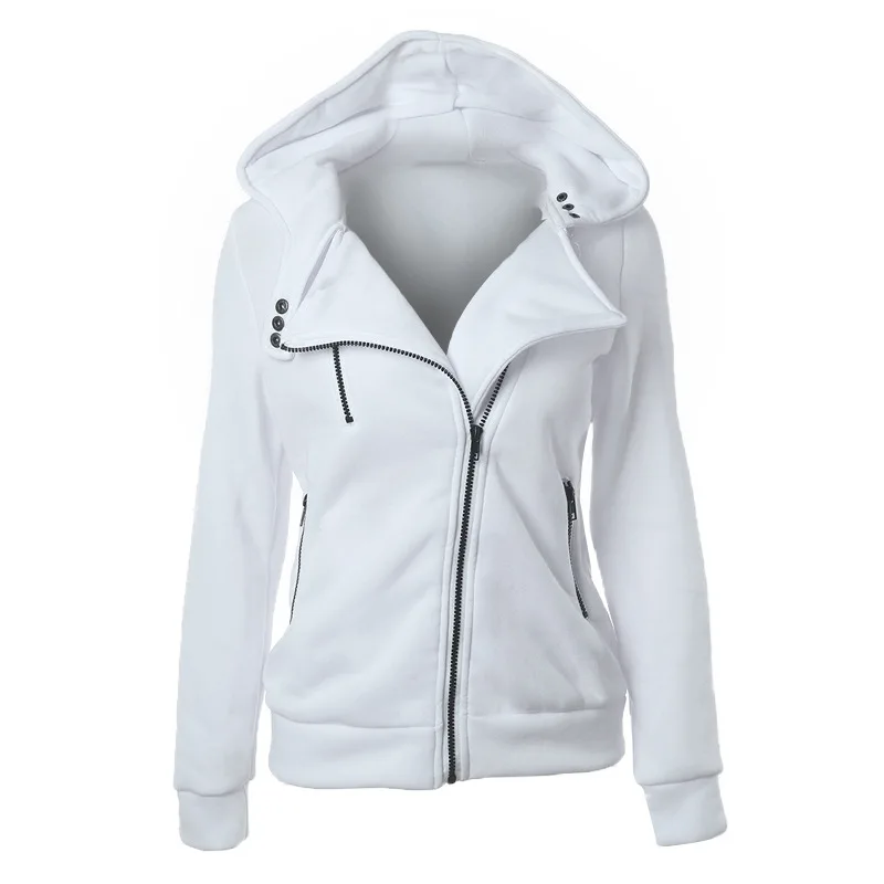 

2020 Zipper Warm Fashion Hoodies Women Long Sleeve Hoodies Jackets Hoody Jumper Overcoat Outwear Female Sweatshirts