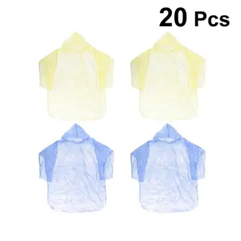 

20pcs Disposable Raincoat Adult Emergency Waterproof Hood Poncho Travel Camping Must Rain Coat Unisex(Assorted Color)