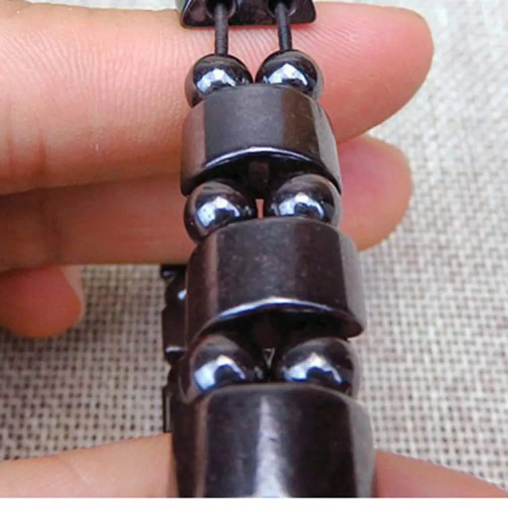 Натуральный черный камень, магнитный браслет, забота о здоровье, магнитный браслет, эластичный унисекс браслет для мужчин и женщин, подарки для влюбленных