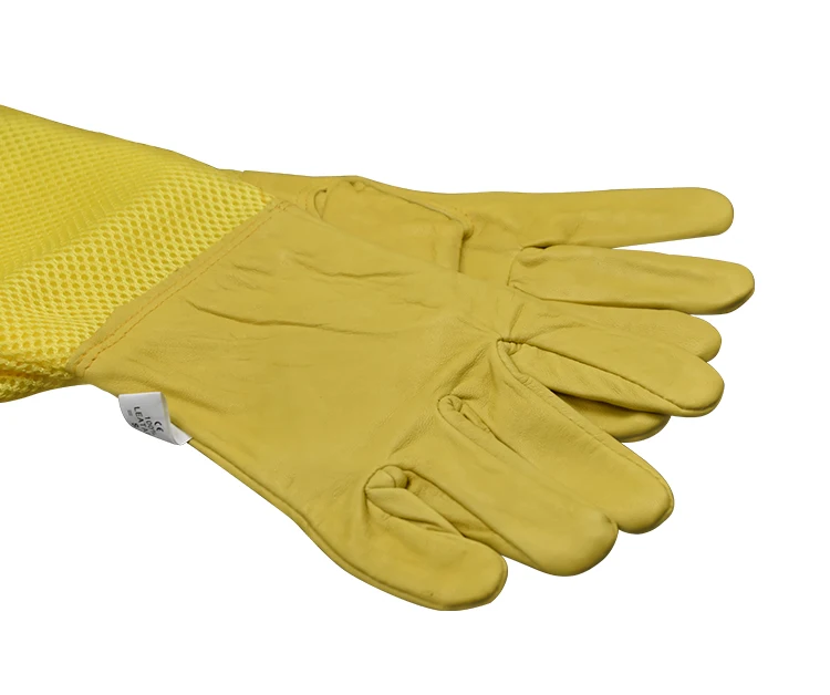 Beekeeping Gloves Protective Sheepskin Netted Mesh Gloves Goatskin Vented Beekeeper Anti-bee Long Sleeves bee keeping equipment
