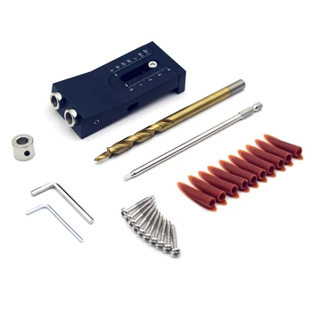 

9.5mm Pocket Hole Jig System Set Oblique Hole Positioning Puncher Drill Guide Woodworking Hole Punch Locator DIY Carpentry Tool