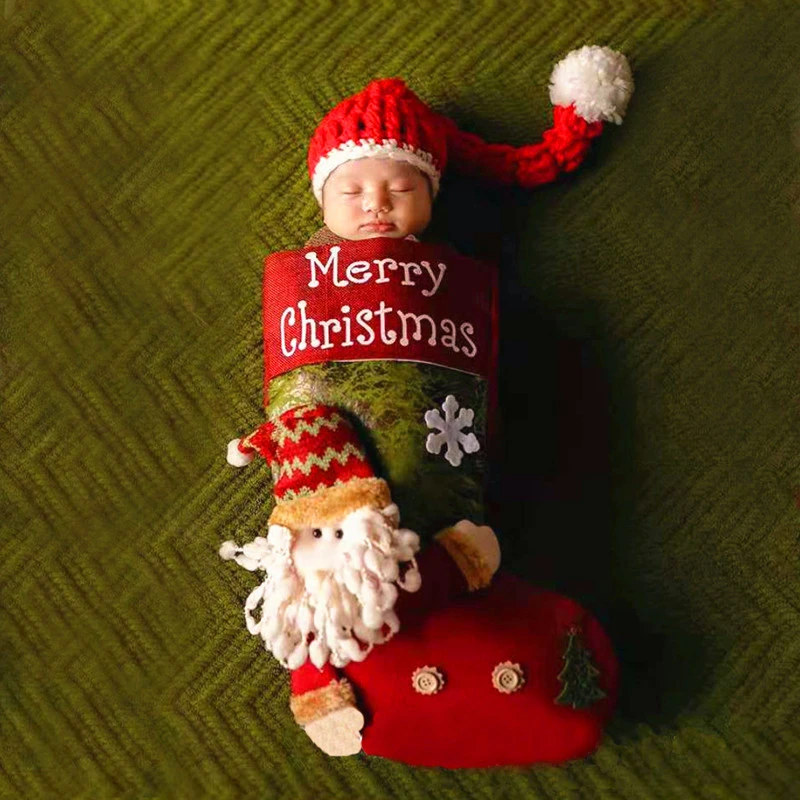 Зимний спальный мешок для малышей от 0 до 3 месяцев, Рождественский костюм для новорожденных, Пеленальное Одеяло, милый подарок, спальный мешок для фотосессии